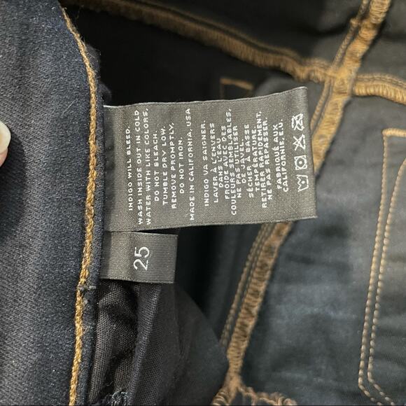 J Brand Midrise rail Atlantis skinny jeans dark blue denim size 25 - Picture 7 of 11